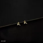 ER-260 - Minimalist Twisted Gold Plated Earrings with Pearl Accent