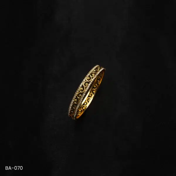 BA-070 - Gold Plated American Diamond Bangle