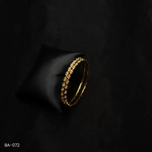 BA-072 - Gold Plated American Diamond 2 Pcs Set Bangles