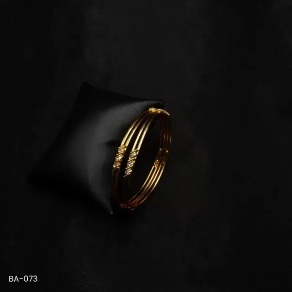 BA-073 - Gold Plated American Diamond 2 Pcs Set Bangles