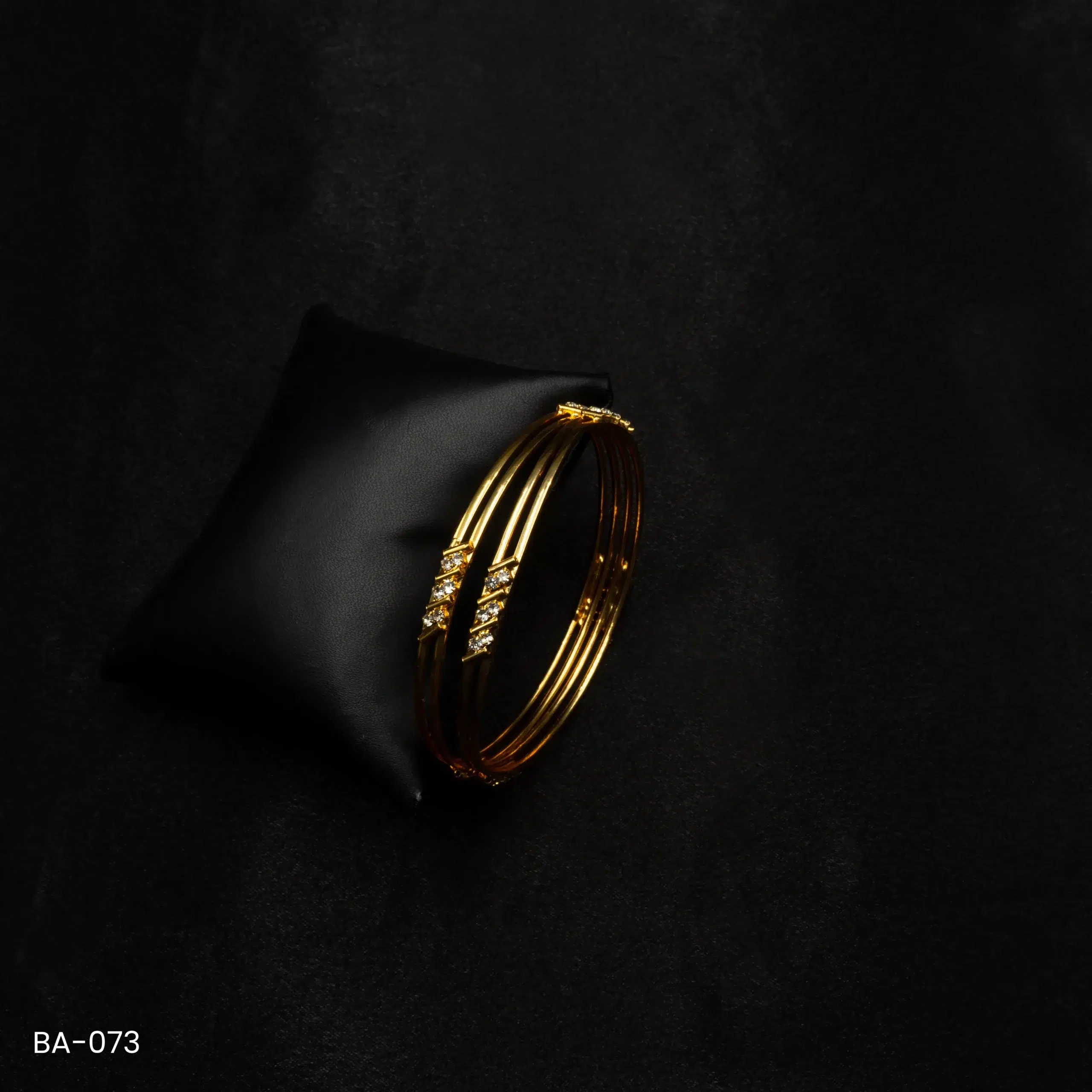 BA-073 - Gold Plated American Diamond 2 Pcs Set Bangles BA-073 - Gold Plated American Diamond 2 Pcs Set Bangles