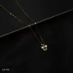 CH-133 – Chic Gold Plated American Diamond & Pink Stone Locket Necklace