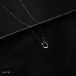 CH-135 – Simple & Elegant Minimalist Gold Plated Oval Pendant Necklace