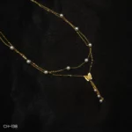CH-138 - Chic Layered Necklace with Butterfly and Pearls for a Feminine Touch