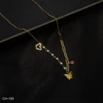 CH-139 - Whimsical Butterfly Necklace with a Touch of Pearl and Gemstone