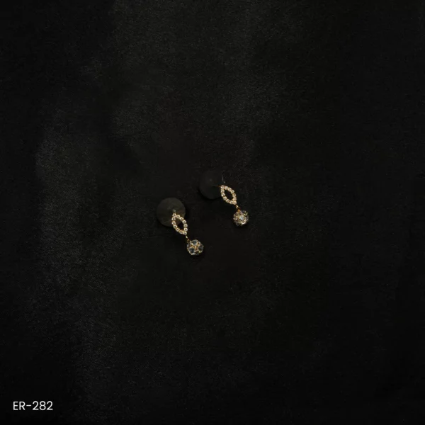 ER-282 - Golden Glimmer American Diamond Balls Minimal Studs