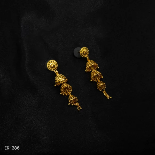 ER-286 - Radiant Heritage Gold Plated Traditional Earrings