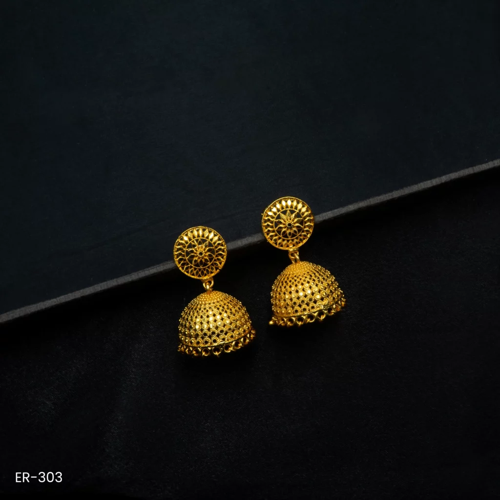 ER-303 - Radiant Heritage Gold Plated Traditional Earrings