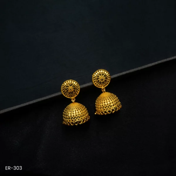 ER-303 - Radiant Heritage Gold Plated Traditional Earrings