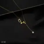 CH-142 - Floral Elegance Simple Gold Plated Tulip Necklace with a Modern Twist