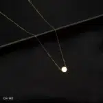 CH-143 - Minimalist Shine Elegant Round Gold Plated Pendant Chain Necklace