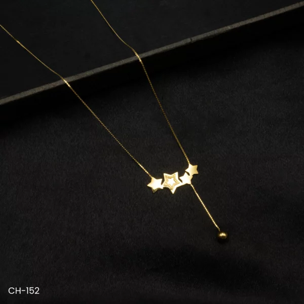 CH-152 - Cosmic Radiance Beautiful Gold Plated Starlit Dreams Chain Necklace