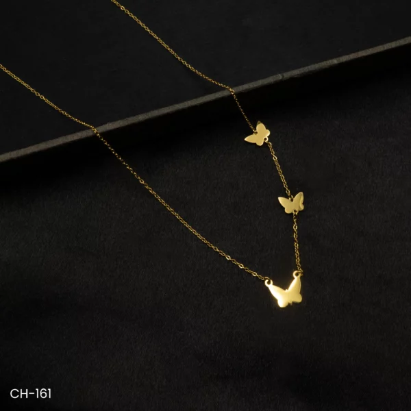 CH-161 - Charming Butterfly Charm Gold Plated Chain Necklace