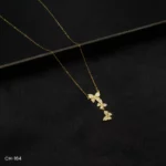 CH-164 - Dazzling Butterfly Motif Necklace with Sparkling American Diamonds