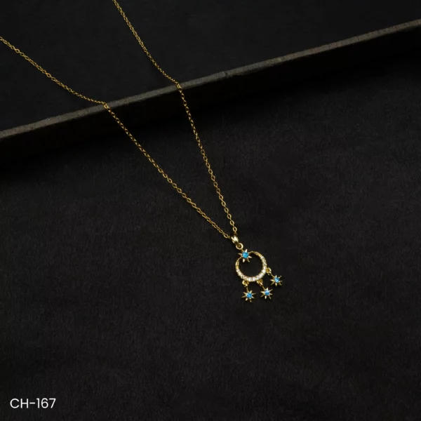 CH-167 - Celestial Charm Trendy Star-Studded American Diamond Necklace