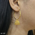 ER-315 - Gold Plated Hoop & Pinjada Earrings