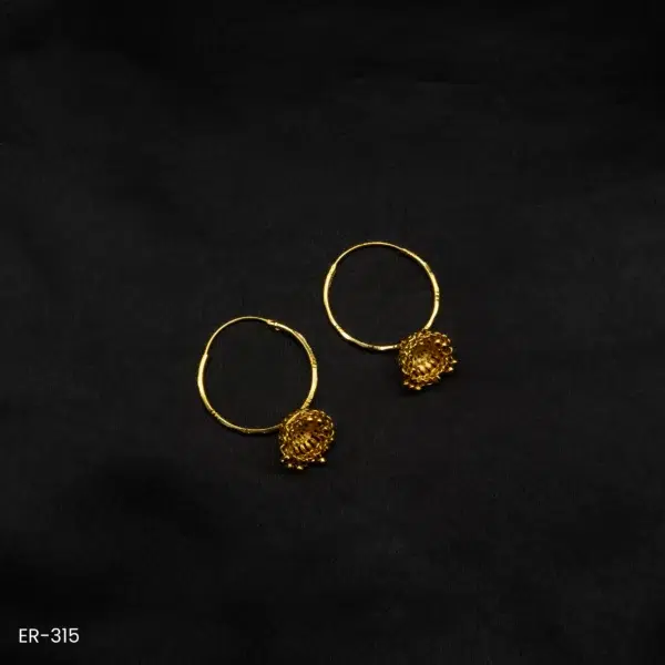 ER-315 - Gold Plated Hoop & Pinjada Earrings