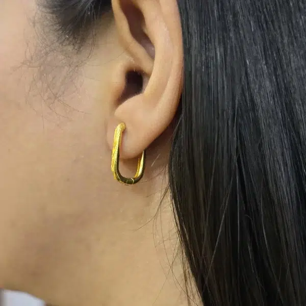 ER-317 - Golden Glimmer Minimal & Dainty Contemporary Hoops