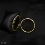 BA-082 - Gold Plated American Diamond Circle Accented 2 Pcs Set Bangles