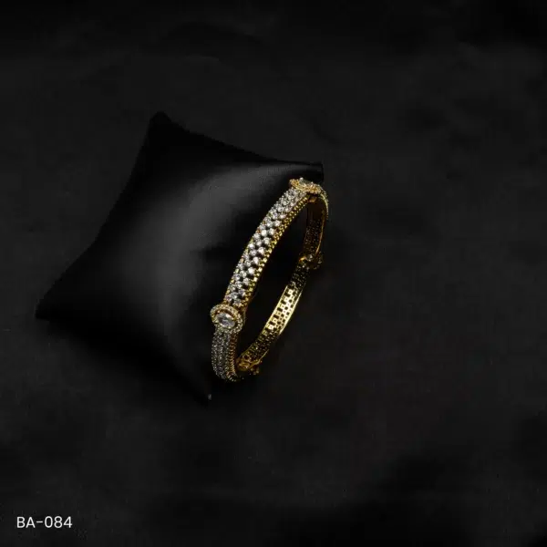 BA-084 - Luxurious Gold Plated American Diamond Bangle