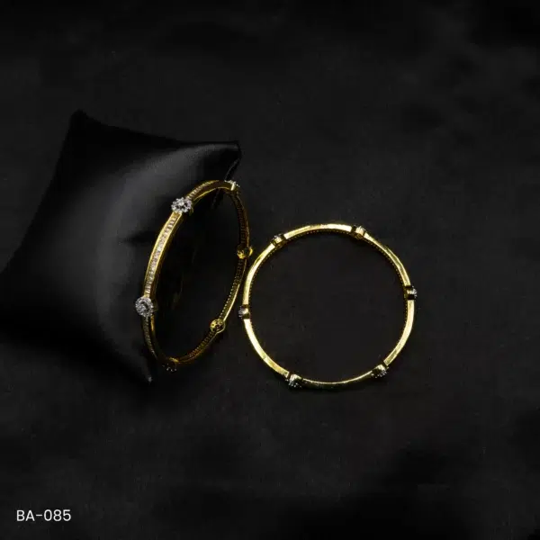 BA-085 - Minimalist & Subtle American Diamond 2 Pcs Set Bangles