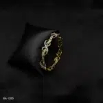 BA-086 - Unique Statement Chain-Link Gold Plated American Diamond Bangle