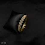 BA-088 - Elegant Gold Plated Bangle With Shimmering American Diamond Stones