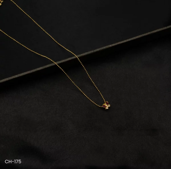 CH-175 - Minimal & Elegant Design Gold Plated Butterfly Pendant Necklace