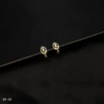 ER-311 - Elegant Statement Piece Gold Plated Oval Halo American Diamond Earrings