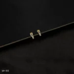 ER-313 - Trendy Design Modern Gold Plated American Diamond Curvy Studs