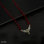 MA-054 - Gold Plated American Diamond Long Red Hydropotey Mangalsutra