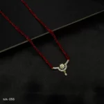 MA-056 - Gold Plated American Diamond Long Red Hydropotey Mangalsutra