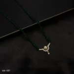 MA-057 - Gold Plated American Diamond Long Green Hydropotey Mangalsutra