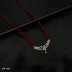 MA-060 - Gold Plated American Diamond Long Red Hydropotey Mangalsutra