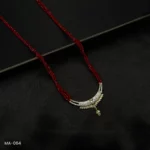 MA-064 - Gold Plated American Diamond Long Red Hydropotey Mangalsutra