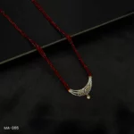 MA-065 - Gold Plated American Diamond Long Red Hydropotey Mangalsutra