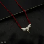 MA-068 - Gold Plated American Diamond Long Red Hydropotey Mangalsutra