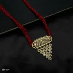 MA-071 - Gold Plated Statement American Diamond Long Red Hydropotey Mangalsutra