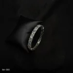 BA-093 - Shimmering White Gold Plated Bracelet with Modern American Diamond Design