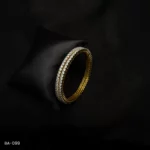 BA-099 - Dazzling Gold Plated American Diamond 2 Pcs Set Bangle for Party-Ready Style
