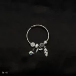 BL-117 - Sleek & Stylish Elegant Silver Plated Cuff Charms Bracelet