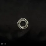 BR-046 - White Gold Plated Circle Brooch with Sparkling Zircon Stones