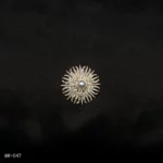 BR-047 - Zircon Studded Sunburst Fashion Brooch with Pearl Center for Sarees and Dresses