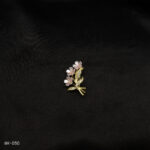 BR-050 - Blush Bloom Delicate Floral Fashion Brooch with Zircon Accents
