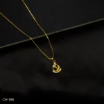 CH-188 - Elegant Gold Plated American Diamond Studded OM Charm Pendant Necklace