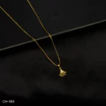 CH-189 - Delicate Gold Plated Contemporary American Diamond Pendant Chain Necklace