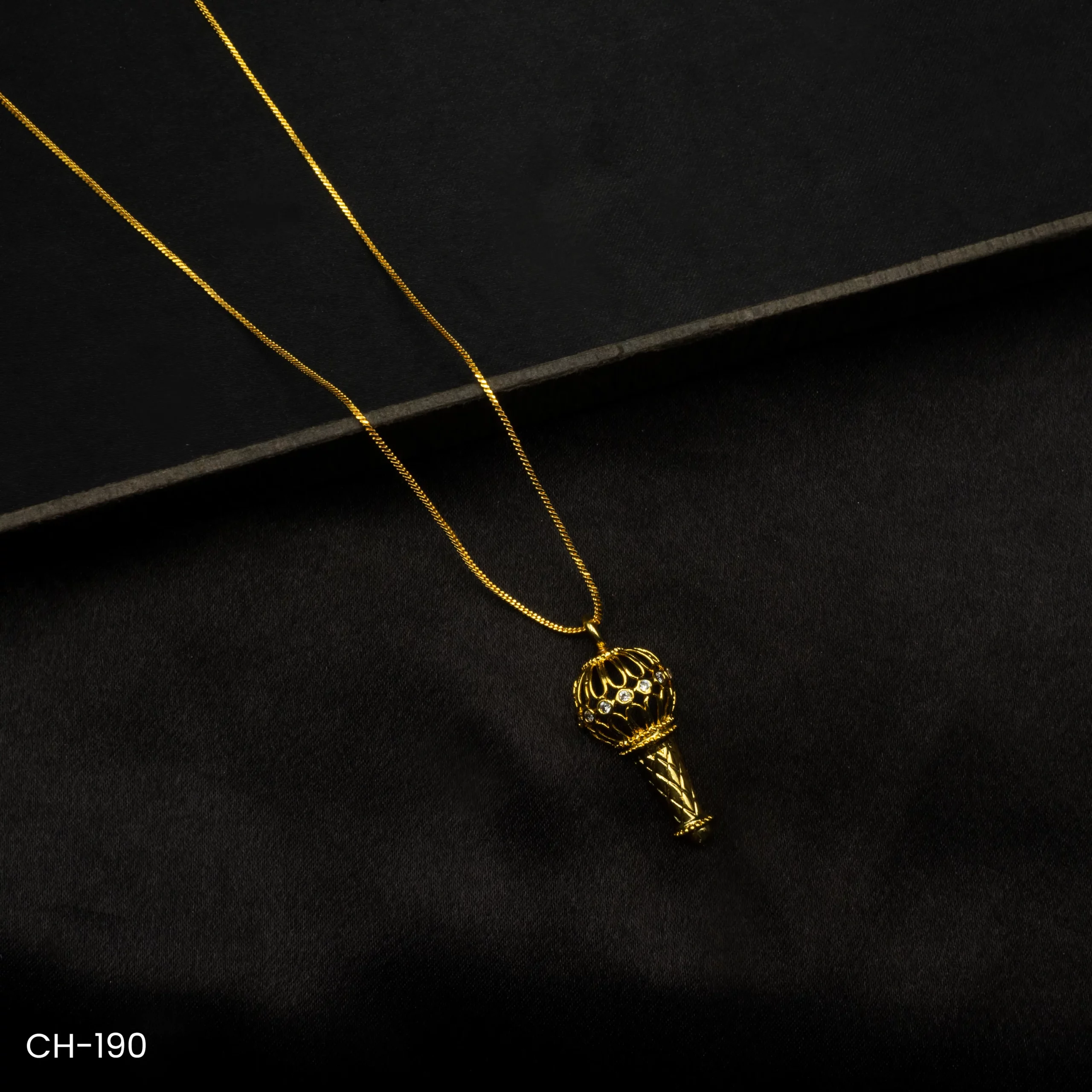 CH-190 - Spiritual Hanuman Gada Gold Plated Chain Necklace CH-190 - Spiritual Hanuman Gada Gold Plated Chain Necklace