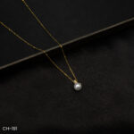CH-191 - Minimalist Gold Plated Pearl Drop Necklace – A Timeless Touch of Elegance