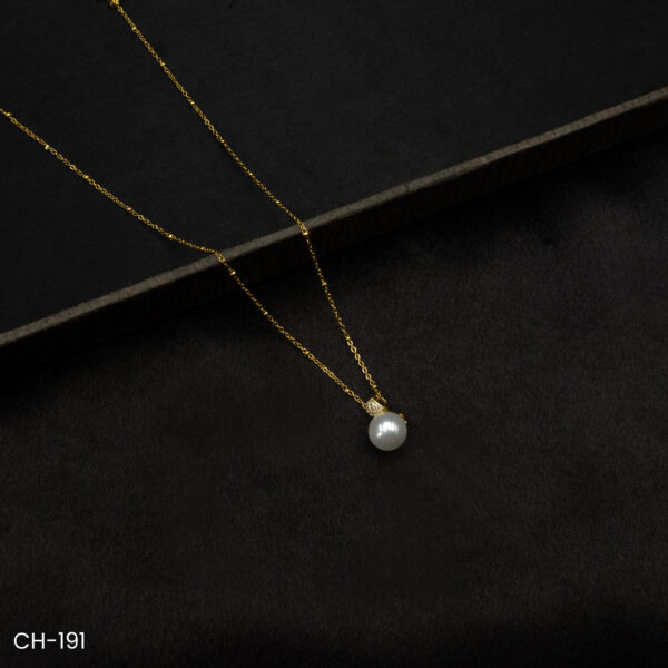CH-191 - Minimalist Gold Plated Pearl Drop Necklace – A Timeless Touch of Elegance
