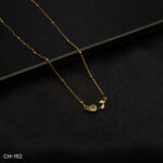 CH-192 - Graceful Sparkle Delicate Gold Plated Leaf and Crystal Drop Necklace